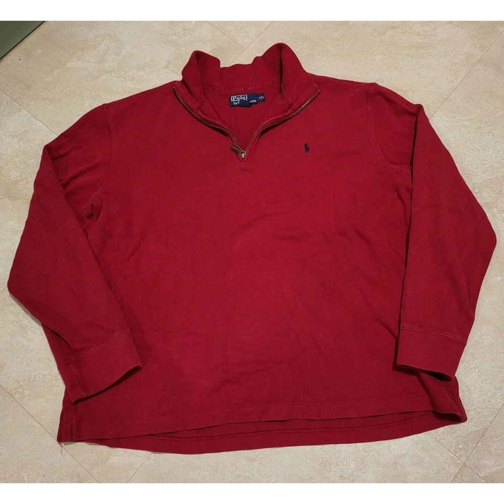 Polo by Ralph Lauren Red Quarter-Zip Sweatshirt